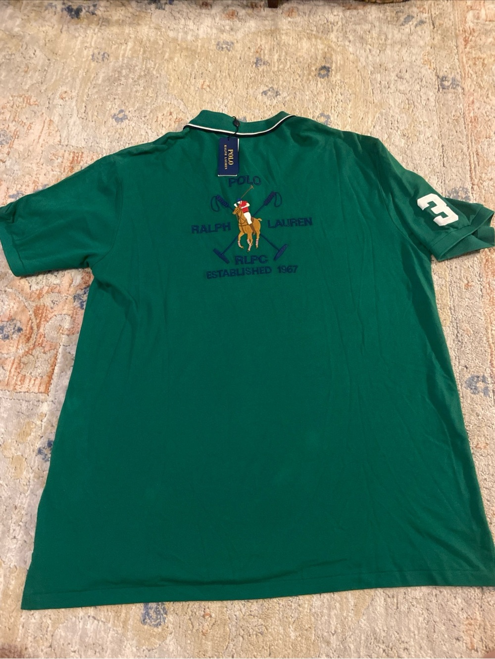 Polo Ralph Lauren Polo Shirt Men 2XLT Green Embroidered Equestrian Pony NWT